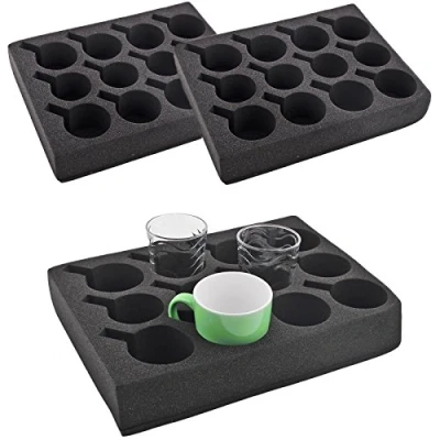 Abbildung von Wamovo Geschirrständer 2x Tassenhalter Glashalter 12er Schaumstoff, Zubehör für Tassen, Gläser