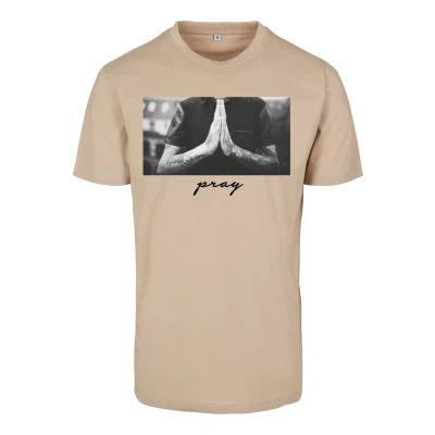 Abbildung von Mister Tee PRAY Tshirt print, Herren, Größe: XS, Sand