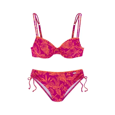 Abbildung von Venice Beach Bikini, Damen, Größe: 42xF, Orange pink bedruckt