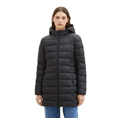 Abbildung von TOM Tailor Denim Lightweight Puffer Wintermantel, Damen, Größe: XL, Deep black