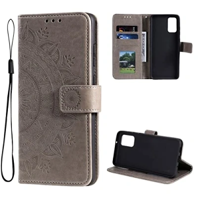 Abbildung von CoverKingz Handytasche kompatibel mit Samsung Galaxy A13 4G Handy Case Kartenfach Handyhülle Flipcase klappbar Motiv Mandala Grau