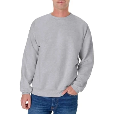 Abbildung von Hanes Herren Sweatshirt aus Baumwolle, schwer, Rundhalsausschnitt, Leichter Stahl, Medium