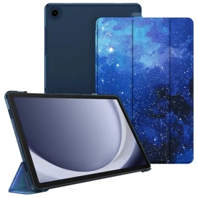 Abbildung von Fintie Hülle für Samsung Galaxy Tab A9 Plus 11 Zoll 2023, Ultradünn Schutzhülle mit Translucent Rückseite Cover Auto Schlaf/Wach Funktion Tablet A9+ SM X210/X216/X218, Sternenhimmel
