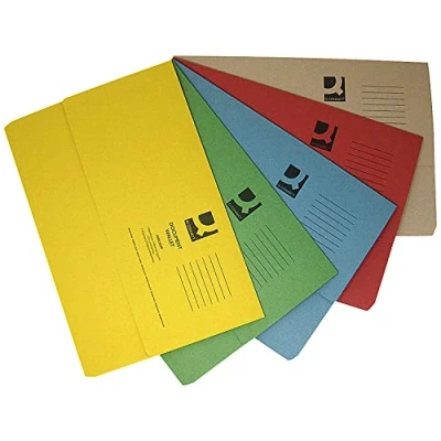 Abbildung von Q Connect Dokumentenmappen / Aktenmappen, Foolscap, farblich sortiert, 50 Stück