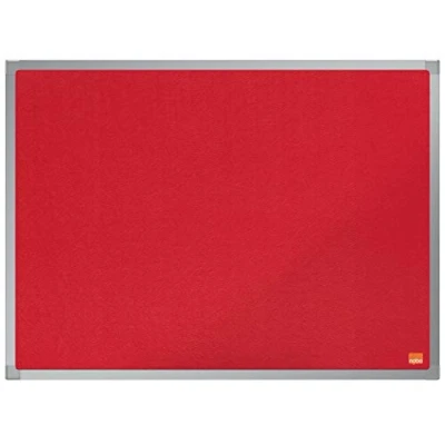 Abbildung von Nobo Filz Notiztafel, 45 x 60 cm, Aluminiumrahmen, Traditionelle Eckmontage, Rot, Essence Serie, 1915202
