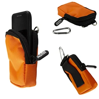 Abbildung von caseroxx Canvas Tasche kompatibel mit Dexcom G6 Receiver, (Canvas in orange)
