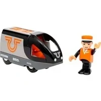 Abbildung von BRIO® Spielzeugeisenbahn Lokomotive World Eisenbahn Zug Orange schwarzer Reisezug 2 Teile 36047