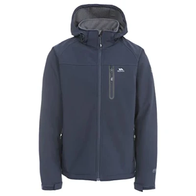Abbildung von Trespass Accelerator II, Navy, XXS, Wasserdichte Softshelljacke mit abnehmbarer Kapuze für Herren, XX Small / 2XS 2X Small, Blau