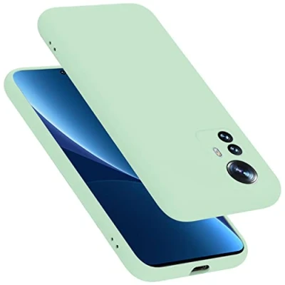 Abbildung von Cadorabo Hülle kompatibel mit Xiaomi 12 PRO Silikon Handyhülle für Case aus flüssigem Kratzfeste und stoßfeste dünne TPU Schutzhülle Liquid HELL GRÜN