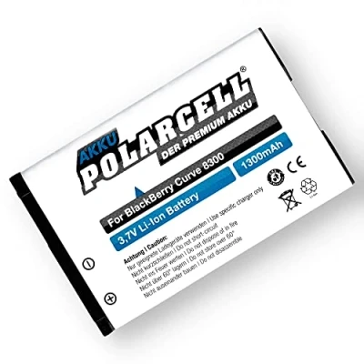Abbildung von PolarCell Akku für BlackBerry Curve 8300 8310 8320 8330 8520 8530 / 3G 9300 9330/7100 8700 ersetzt Original C S2 1300mAh Starke Ersatz Batterie A+ Qualitätszellen