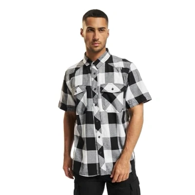 Abbildung von Brandit Checkshirthalfsleeve Hemd, Herren, Größe: 4XL, Whiteblack