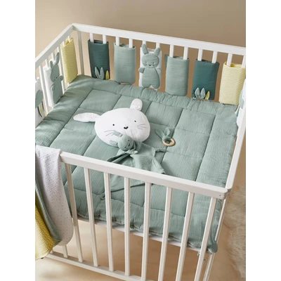 Abbildung von VERTBAUDET Baby Bettumrandung „Frühlingsregen“ Oeko Tex grün ONE SIZE