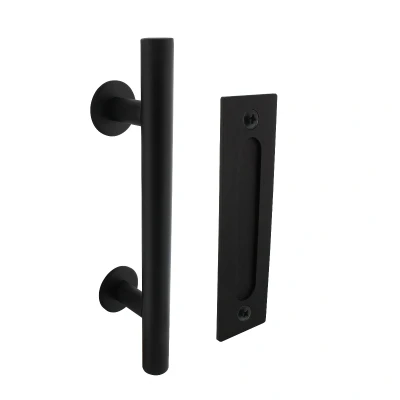 Abbildung von Intersteel Türgriff T Modell 25x305 mm mit Schiebetürgriff 220x60 schwarz
