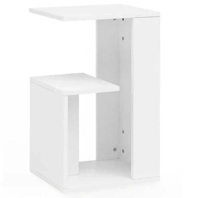 Abbildung von FINEBUY Beistelltisch SuVa13502_1 (35x29,5x60 cm Holz Weiß, Design Anstelltisch Sofa), Kleiner Wohnzimmertisch, Sofatisch Modern