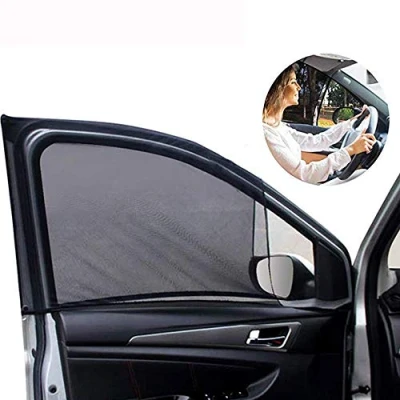 Abbildung von Universal Front Autofenster Sunshade 2 Pack Atmungsaktives Netz Auto Seitenfensterschirm Sonnenschutz UV Schutz für Fahrer Familie auf Vordersitz, Autovorhang Siehe Rückspiegel Passend (95%) Autos