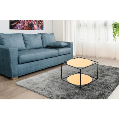 Abbildung von Kayoom Beistelltisch &quot;Cody&quot;, moderne Kubusform mit runden Ablageflächen aus Glas