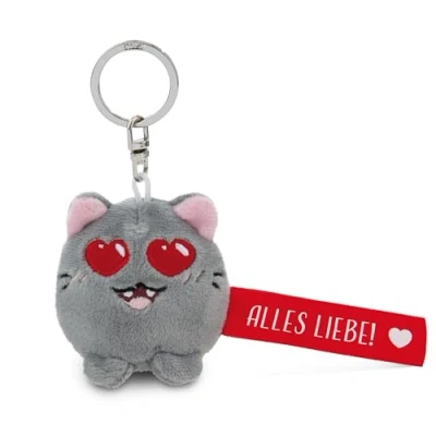 Abbildung von Schlüsselanhänger Katze &quot;Alles Liebe!&quot; rot 5cm