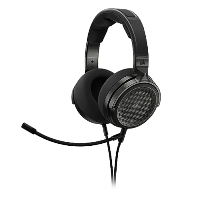 Abbildung von Corsair Virtuoso PRO Gaming Headset mit offenem Rücken, abnehmbares, unidirektionales Mikrofon, 50 mm Graphen Treiber, 20 Hz 40 kHz Frequenzgang, Carbon