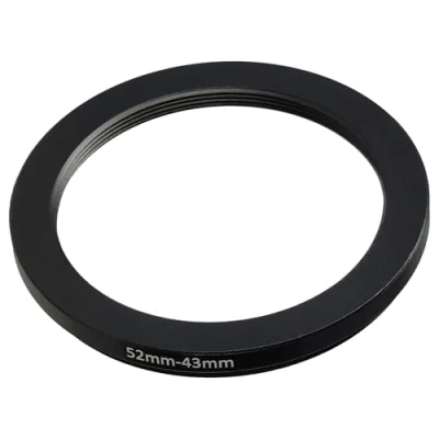 Abbildung von vhbw Step Down Ring Adapter von 52 mm auf 43 für Kamera Objektiv Filteradapter, Metall, Schwarz