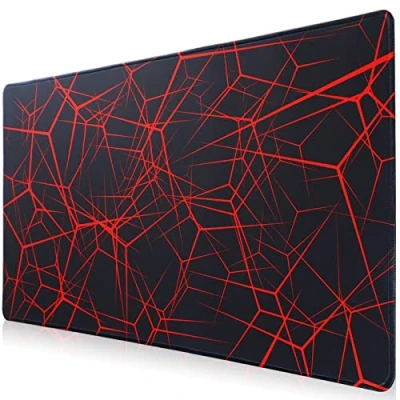 Abbildung von Hosimoln Gaming Mauspad, Extended Mouse Pad Größe 90x40CM Dicke2MM,Premium strukturiertes rutschfestes und wasserdichtes Computer Mousepad mit genähten Kanten für Gaming/Office/Home 90x40 Rednet