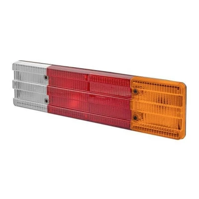 Abbildung von HELLA 2VP 004 887 021 Rückleuchte rechts P21W, R10W schwarz 12, 24 ohne Glühlampen mit Lampenträger MERCEDES BENZ: T2/LN1 Pritsche/Fahrgestell