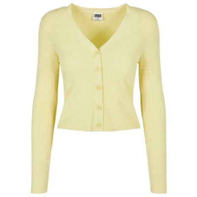 Abbildung von Urban Classics Ladies Short RIB KNIT Cardigan Strickjacke, Damen, Größe: XXL, Softyellow
