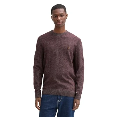 Abbildung von TOM TAILOR Herren Strickpullover mit Logo Badge, 36916 Gipsy Purple Multicolor, XXL