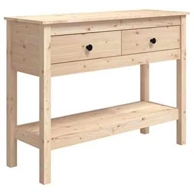 Abbildung von vidaXL Konsolentisch Konsole Beistelltisch Holztisch Flurtisch Ablagetisch Wohnzimmertisch Tisch mit Schublade Ablage 100x35x75cm Massivholz Kiefer