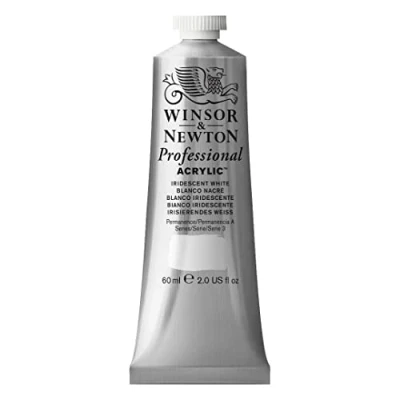 Abbildung von Winsor &amp; Newton 2320330 Professional Acrylfarbe in Künstlerqualität, hohe Farbbrillanz Deckkraft, Archivqualität, 60ml Tube Irisierendes Weiß