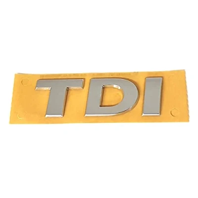 Abbildung von Volkswagen 5G0853675D2ZZ Schriftzug TDI Logo Aufkleber Emblem, Chrom/Silber
