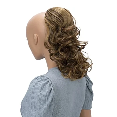 Abbildung von CAISHA 30cm Haarteil Mia Zopf Haarverlängerung mit Kordelverschluss Voluminös Gewellt Goldblond Rotbraun Mix PH218