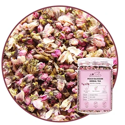 Abbildung von LWXLJMJZC Getrockneter Pfirsichblütentee, Blumentee, Natürlicher Pfirsichblütenknospen Kräutertee 60 g