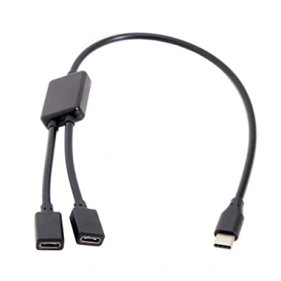 Abbildung von cablecc 30 cm Typ C auf Dual Ports, USB Buchse, Hub Kabel für Laptop, PC, Maus und Flash Disk