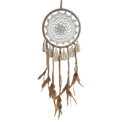Abbildung von Saraswati Traumfänger Tassel Leder 22cm mit Sytheticfäden, 22x80cm