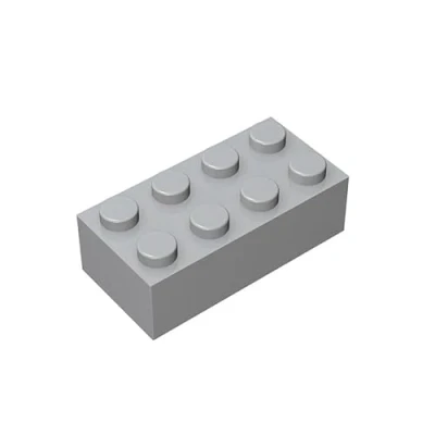 Abbildung von TTEHGB TOY Klassischer Massenziegel 2x4, 100 Stück Baustein Hellgrau, Kompatibel mit Alle Großen Marken, MOC Enthusiasten, Farben: Hellgrau