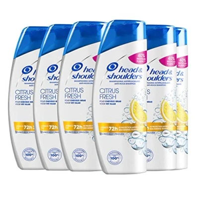Abbildung von Head &amp; Shoulders, Citrus Fresh Anti Schuppen Shampoo, für fettiges Haar, langanhaltender Schutz gegen Entfernen, 6 x 400 ml