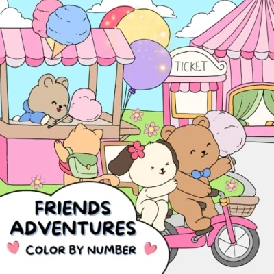 Abbildung von FRIENDS ADVENTURES Color by Number: Large Print Numbers For Adults, Seniors, Teens and Kids (Color Number Coloring Books Adults)