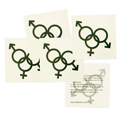 Abbildung von 25 x Cuckold Logo Symbol Tattoo in schwarz Sexy Cuckolding Kinky (25)