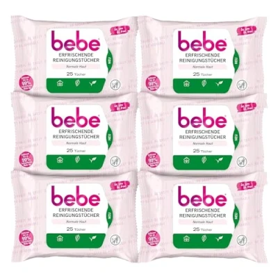 Abbildung von bebe Gesichtsreinigungstücher Erfrischende Reinigungstücher 6er Pack (6x 25 St)