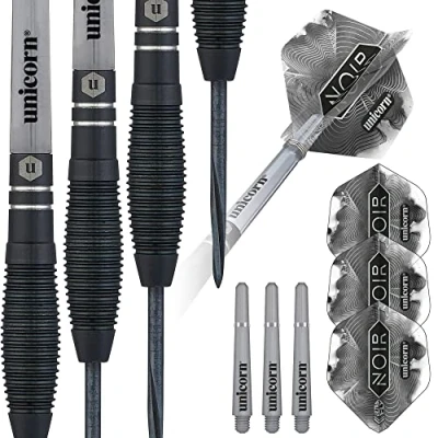 Abbildung von ‎Unicorn Steeltip Darts NoirStyle 1Dartpfeile mit Stahlspitze, Schwarz, 25 g