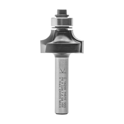 Abbildung von ENT 14288 Abrundfräser HW, Schaft (S) 8 mm, Durchmesser (D) 24,7 NL 12,7 R 6 SL 32 mit Kugellager