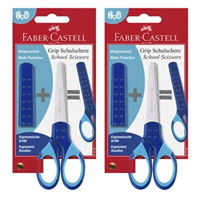 Abbildung von Faber Castell Schulschere Grip mit Klingenschutz (2x rot)