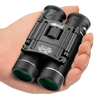 Abbildung von BIJIA 12x26 HD Fernglas für Erwachsene und Kinder, Mini Kompakte Ferngläser Klein Vogelbeobachtung, Reisen Sightseeing Jagd Konzert Outdoor BAK4, FMC grüner Film