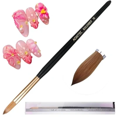 Abbildung von Acryl Pinsel für Nägel Aokitec 100% Sable Kolinsky Nagelpinsel #10 Geeignet den professionellen Acrylpinsel Holz Nail Art Anwendung Maniküre Werkzeug