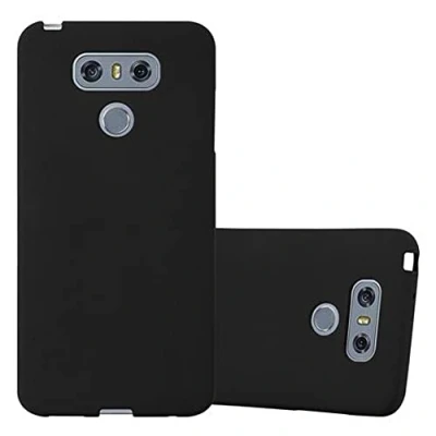 Abbildung von Cadorabo Hülle kompatibel mit LG G6 Schutzhülle TPU Silikon Case Frost Design Slim Kratzfest Weiche Gummi Rundumschutz für in Schwarz