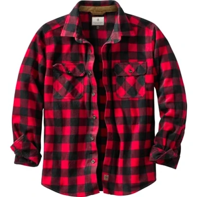 Abbildung von Legendary Whitetails Herren Big &amp; Tall Navigator Fleece Hemd mit Knopfleiste, Graphite Plaid, 4XL Hoch