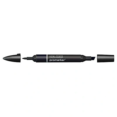 Abbildung von Winsor &amp; Newton 0203383​ ProMarker Professioneller Layoutmarker 2 Spitzen, fein und breit für Zeichnungen, Design Layouts Blauschwarz