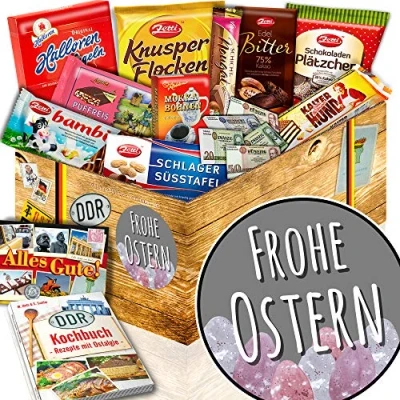 Abbildung von Frohe Ostern Geschenk Mann Schoko DDR Set