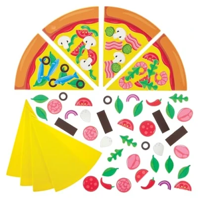 Abbildung von Baker Ross FN043 Pizza Mix &amp; Match Magnet Sets 8er Pack, Dekorations Bastelsets für Kinder