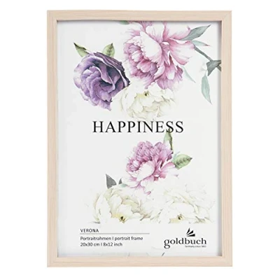 Abbildung von goldbuch Bilderrahmen Verona aus MDF Holz, Portraitrahmen für 1 Bild/Foto 20x30 cm, Rahmen zum Stellen, Fotorahmen mit Wandhalterung Aufhängen, Frame ca. 22,5 x 31 1,5 Natur